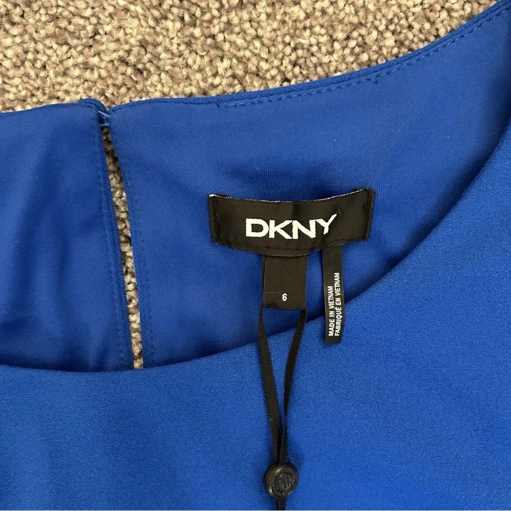 DKNY Women's Dress Royal Blue Pleated Sides Sleeveless Size 6 - NWT $129 - Picture 12 of 16